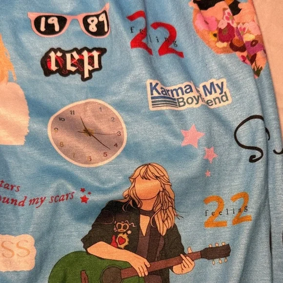 Taylor Swift Pajama Jogger Pants Large - Picture 5 of 10